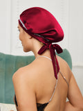 SilkSilky AU Pure Silk Sleep Cap Wine 003