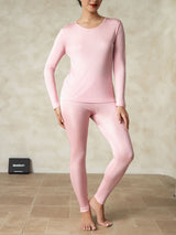 [Pink] SilkSilky-AU Long Sleeve Round Neck Women's Long Johns 001