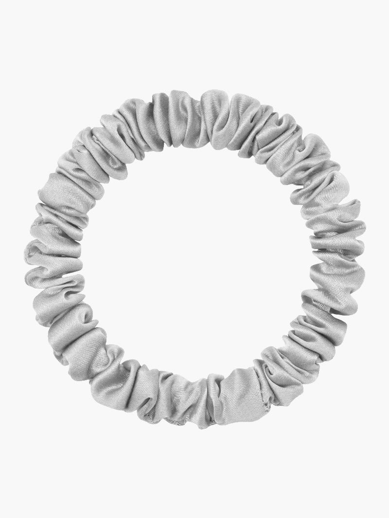 SilkSilky-AU 19Momme Pure Silk Scrunchie Silver 004