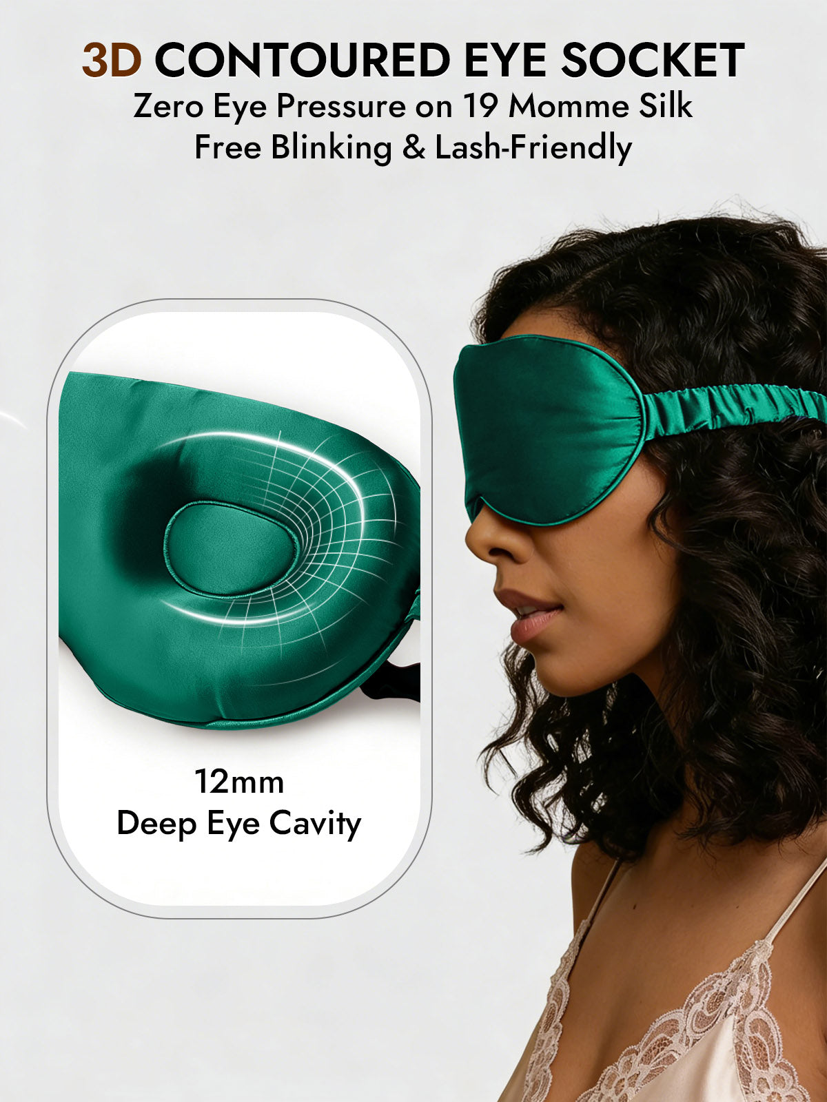 [Dark Green] SilkSilky-AU Eye Mask 004