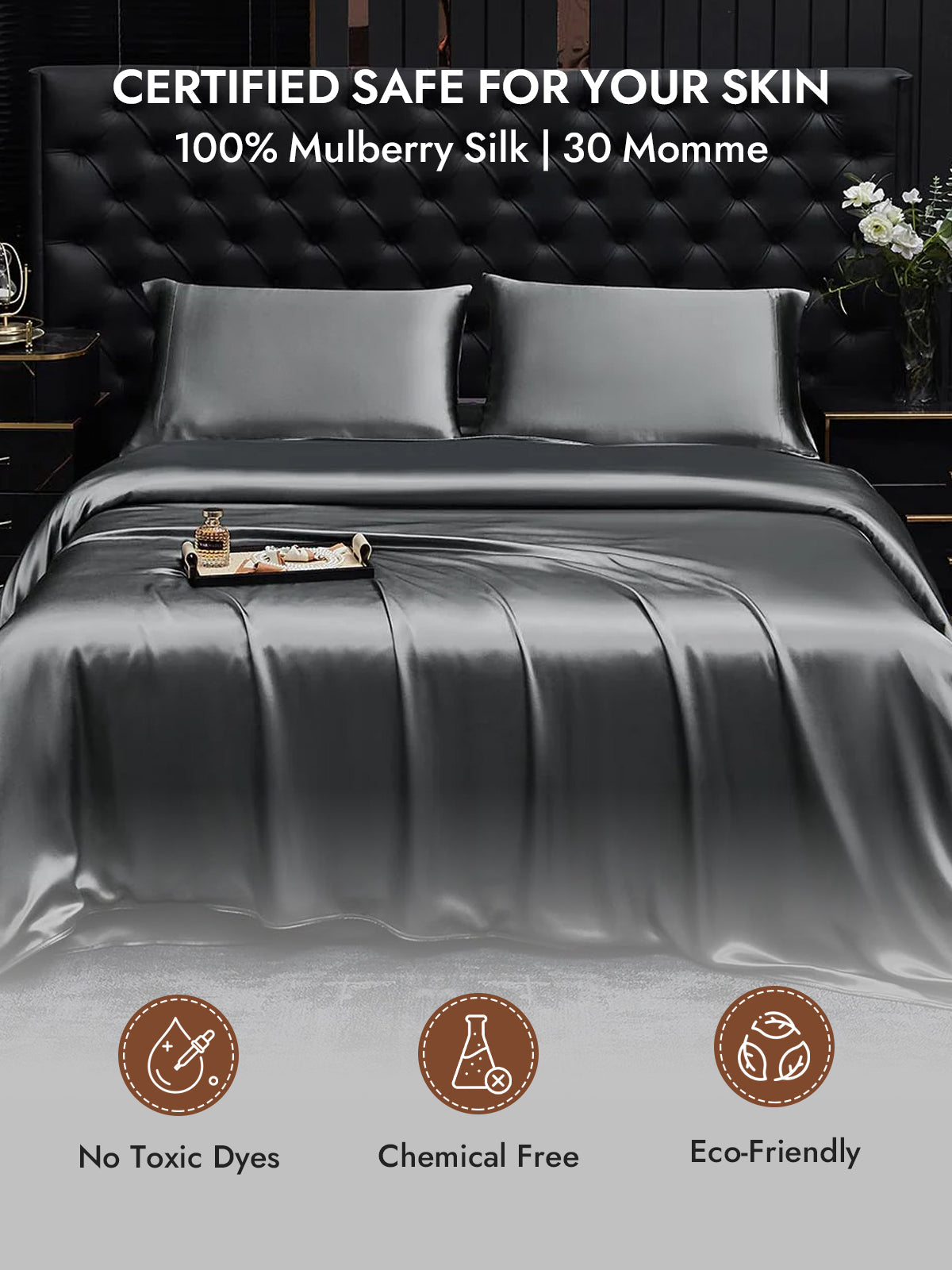 [Dark Gray] SilkSilky-AU 30Momme Pure Silk Pillowcase 007