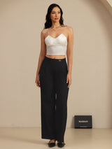 [White] SilkSilky-AU Spaghetti Strap V Neck Camisole 008