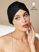 [Black] SilkSilky-AU Sleep Cap 001