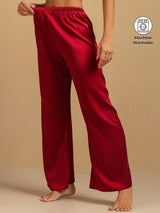 [Wine] SilkSilky-AU 19Momme Machine-Washable Silk Women's Sleep Shorts 001