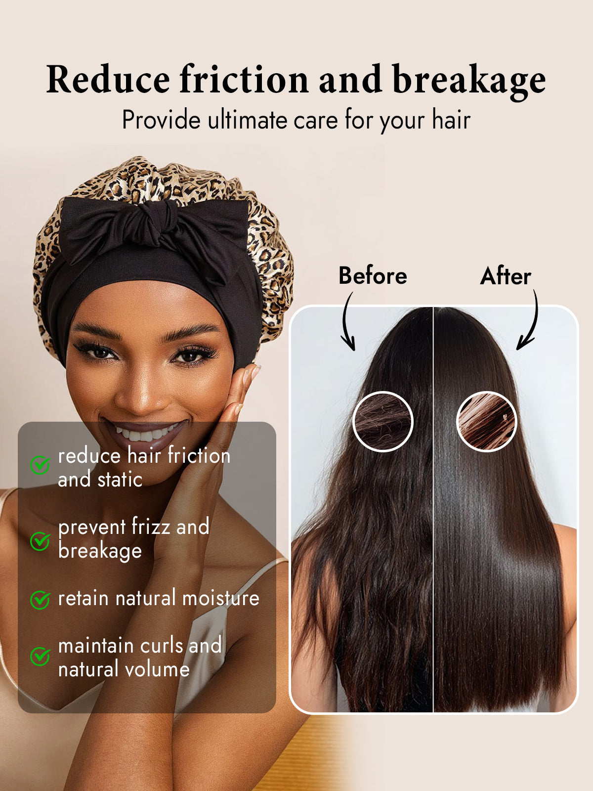 [Leopard] SilkSilky-AU Pure Silk Sleep Cap 003