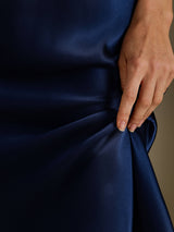 [Dark Blue] SilkSilky-AU Sleeveless V Neck Nightgown 007