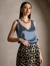 [Real Teal] SilkSilky-AU Sleeveless V Neck Camisole 004