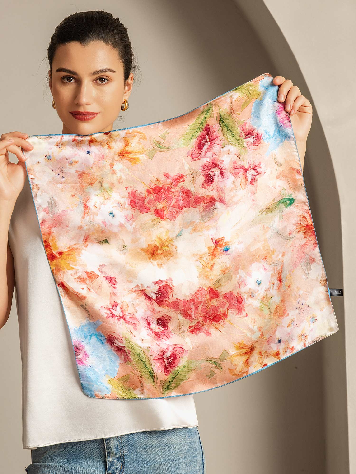 [P098] SilkSilky-AU Pure Silk Scarf 004,