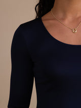 [Dark Blue] SilkSilky-AU Half Sleeve Women's T-Shirt 004