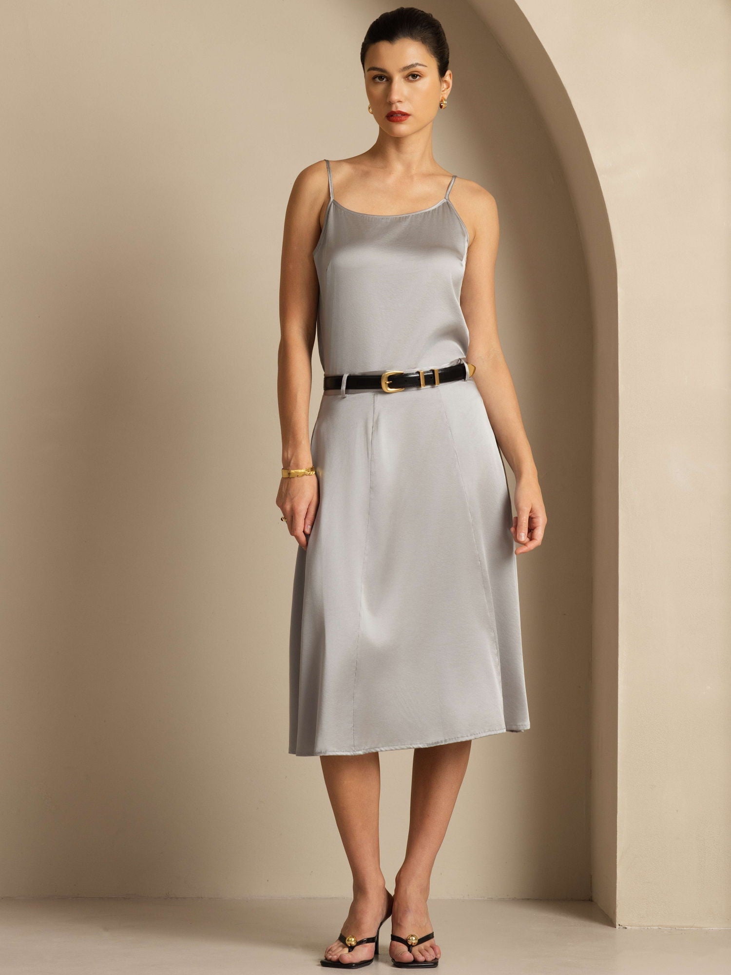 [Griffin Gray] SilkSilky-AU 19Momme Silk Spaghetti Strap Round Neck Camisole 005