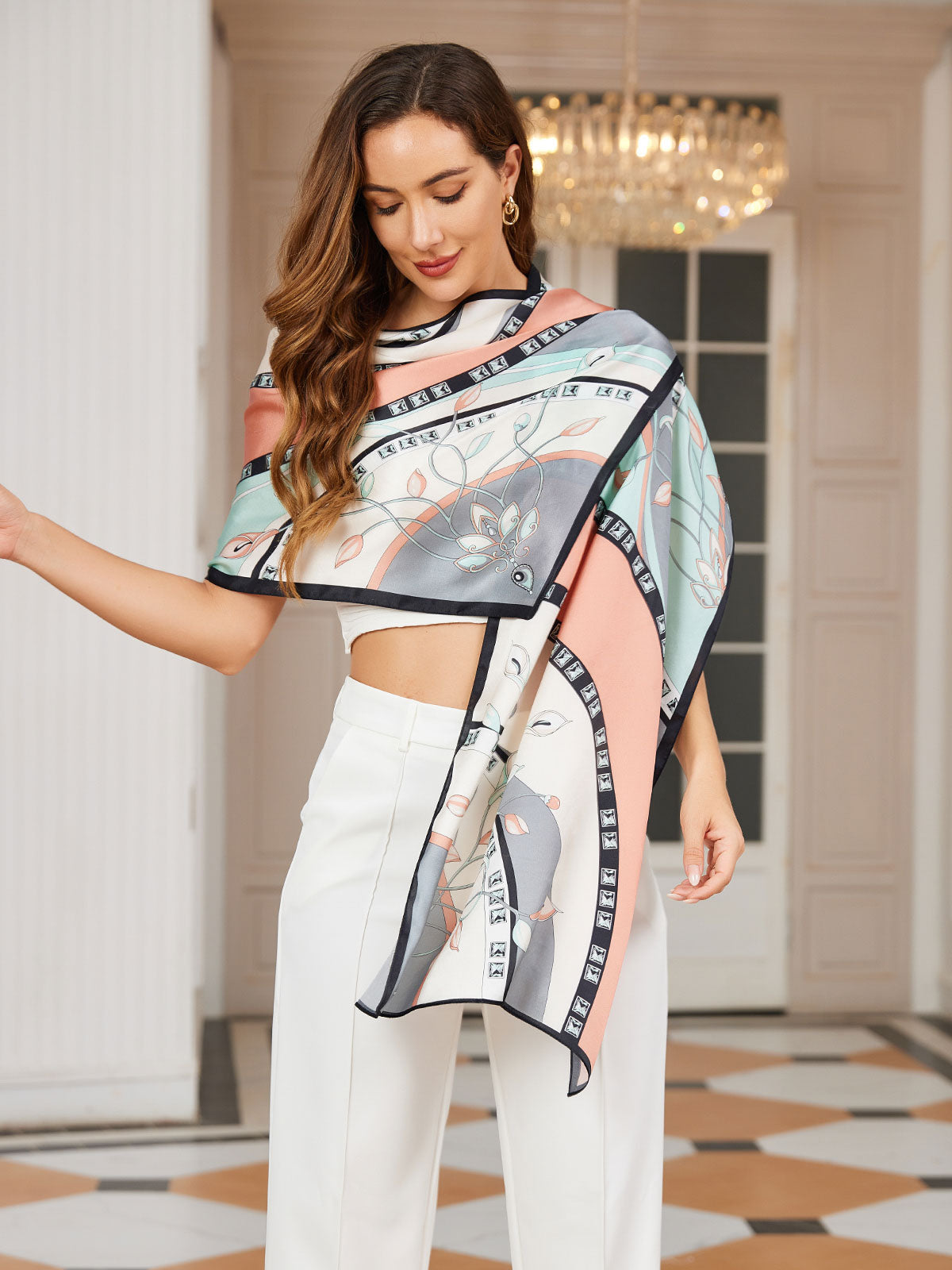 [P030] SilkSilky-AU Pure Silk Scarf 001,