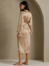 [Champagne] SilkSilky-AU Long Sleeve Women's Dressing Gown 002