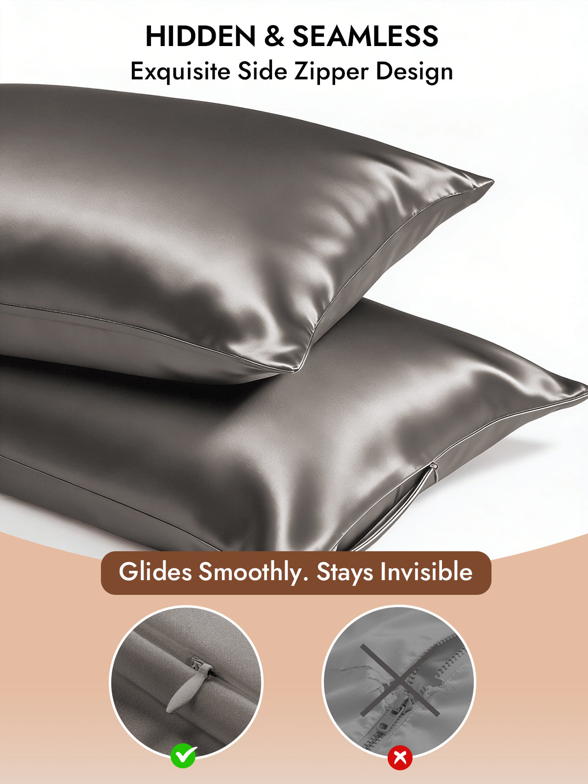 [Dark Gray] SilkSilky-AU 30Momme Pure Silk Pillowcase 006