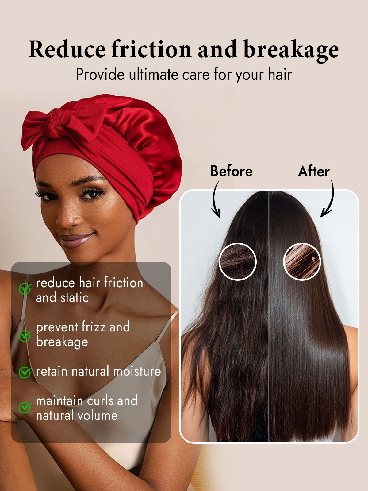 [Wine] SilkSilky-AU Pure Silk Sleep Cap 003