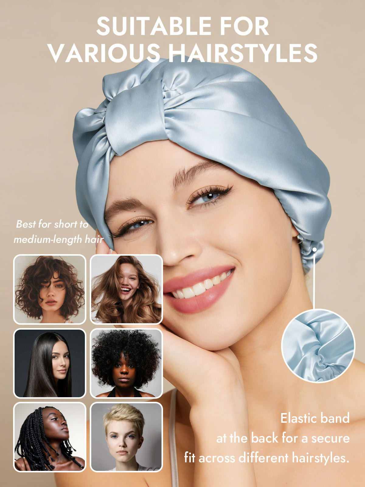 [Light Blue] SilkSilky-AU Sleep Cap 005