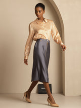 [Floral] SilkSilky-AU Long Sleeve Lapel Collar Women's Shirt 007