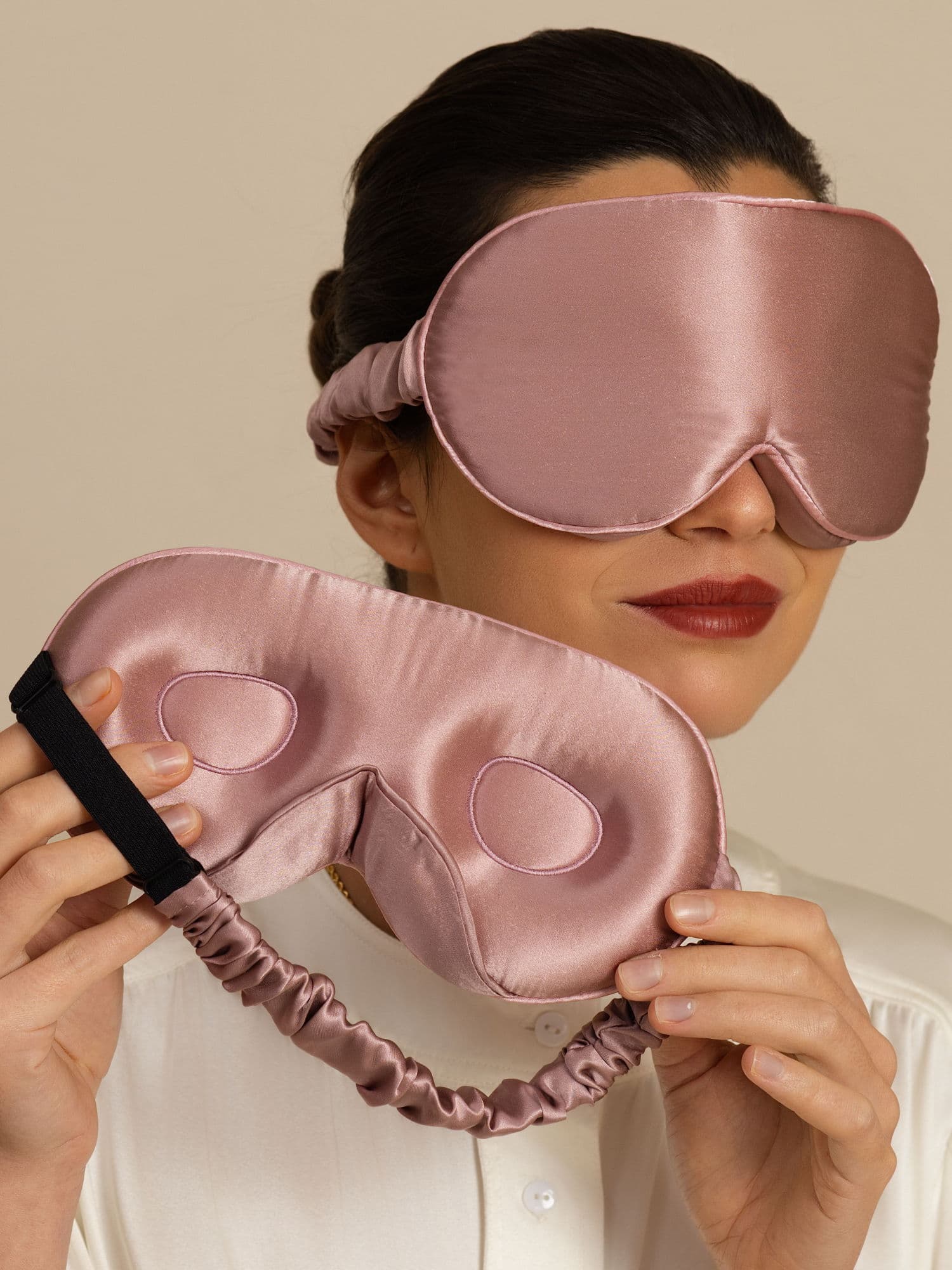 [Pale Mauve] SilkSilky-AU 22Momme Sleep Mask 001