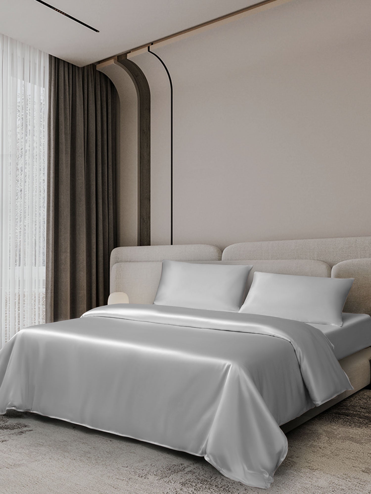 [Silver] SilkSilky-AU 19Momme Bedding Set 001