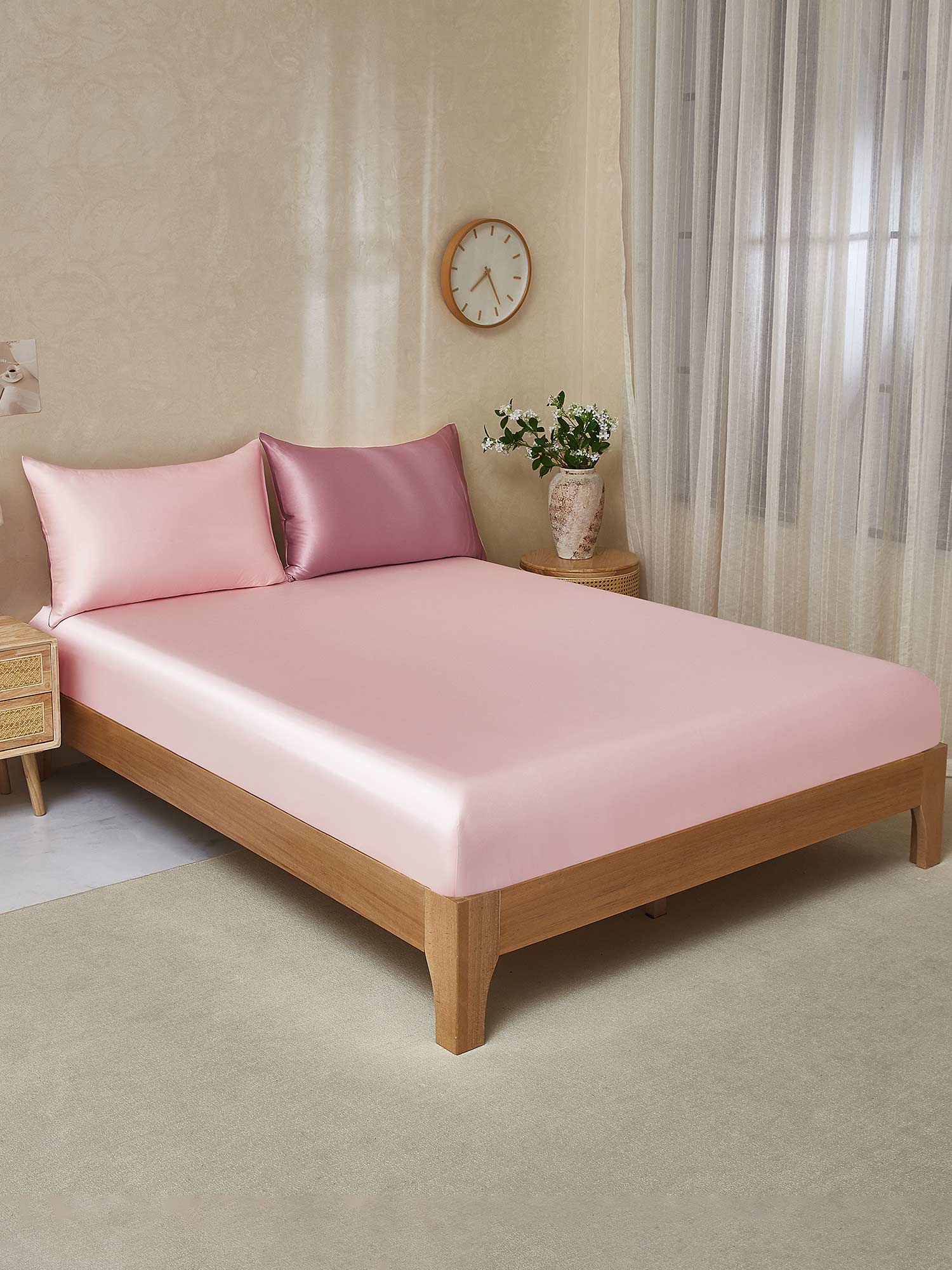 [PaleMauve+LightPink] SilkSilky-AU 19Momme Pure Silk Bedding Set 001,