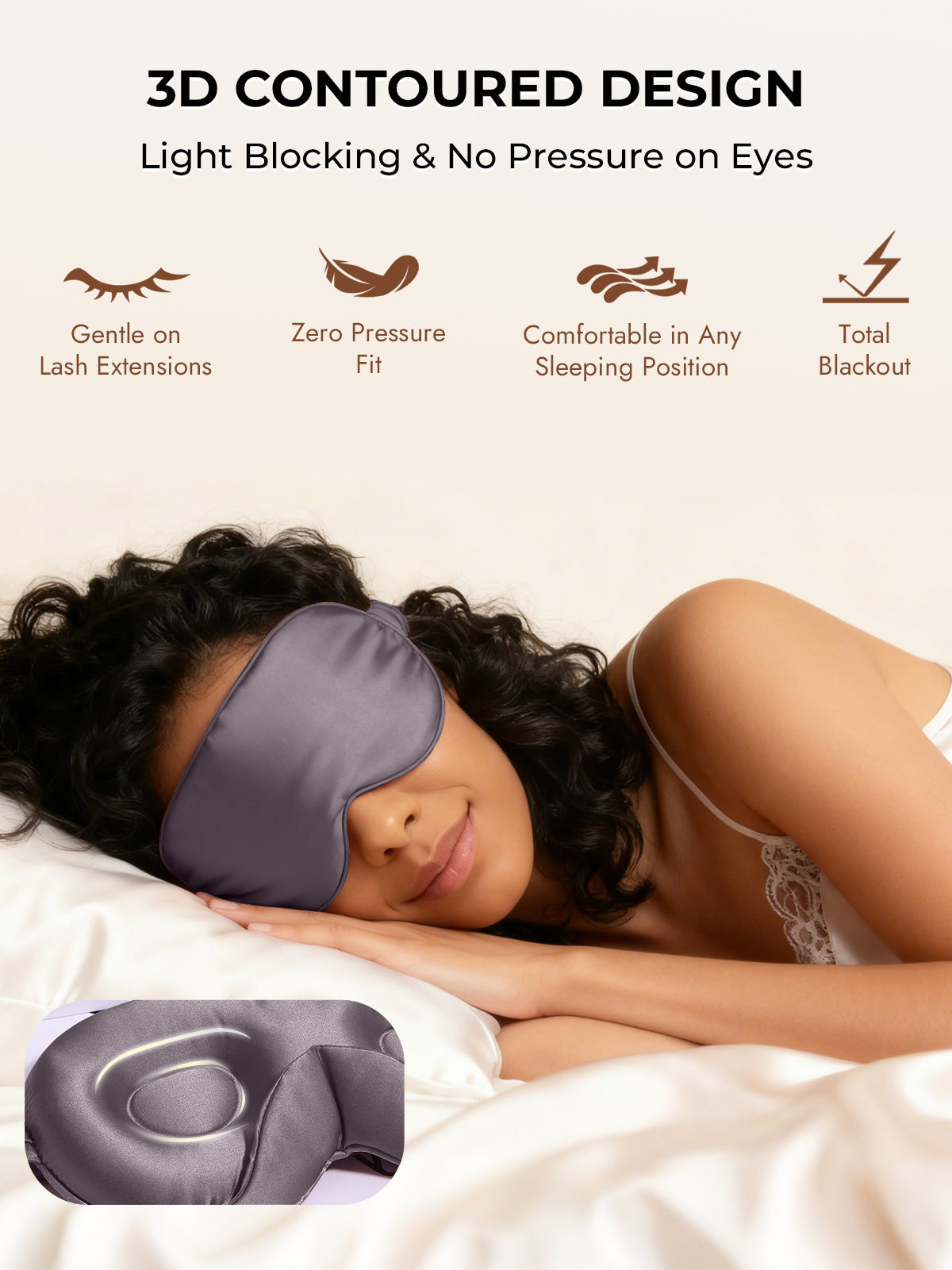 [Dark Gray] SilkSilky-AU Pure Silk Eye Mask 006
