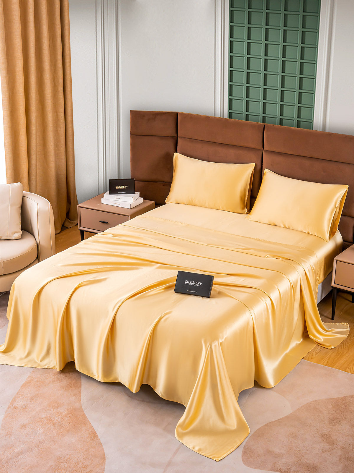 [Champagne] SilkSilky-AU 25Momme Bedding Set 006