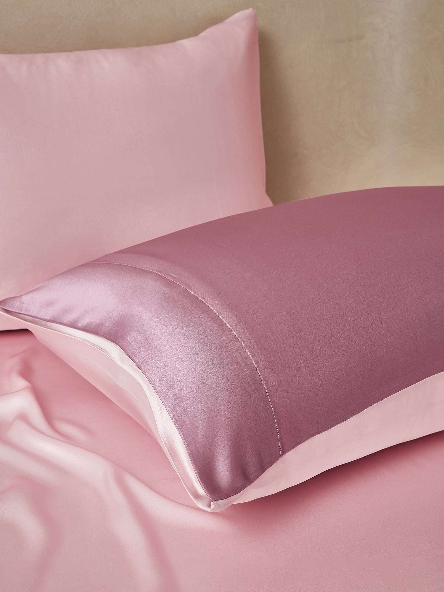 [PaleMauve+LightPink] SilkSilky-AU 25Momme Pure Silk Bedding Set 003,