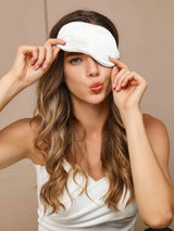 [White] SilkSilky-AU Sleep Mask 003