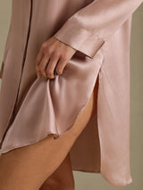[Tuscany] SilkSilky-AU Long Sleeve Lapel Collar Nightshirt 005