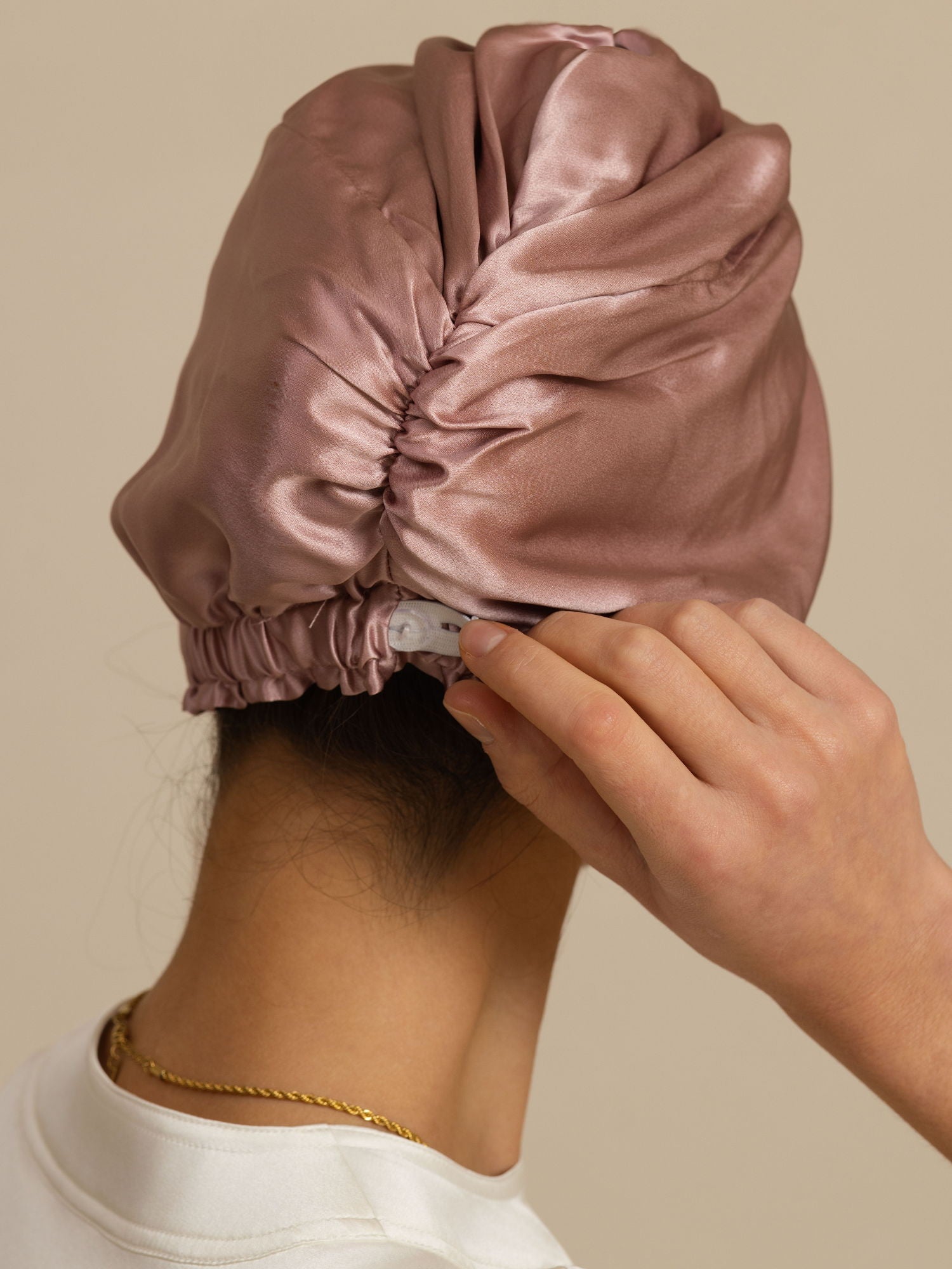 [Pale Mauve] SilkSilky-AU 22Momme Sleep Cap 002