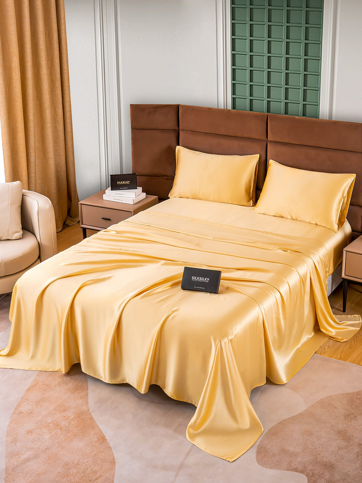 [Champagne] SilkSilky-AU 25Momme Bedding Set 002