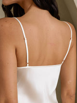 [White] SilkSilky-AU Sleeveless V Neck Nightgown 005