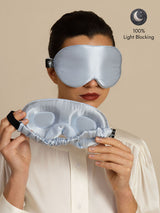 [Light Blue] SilkSilky-AU 22Momme Sleep Mask 001