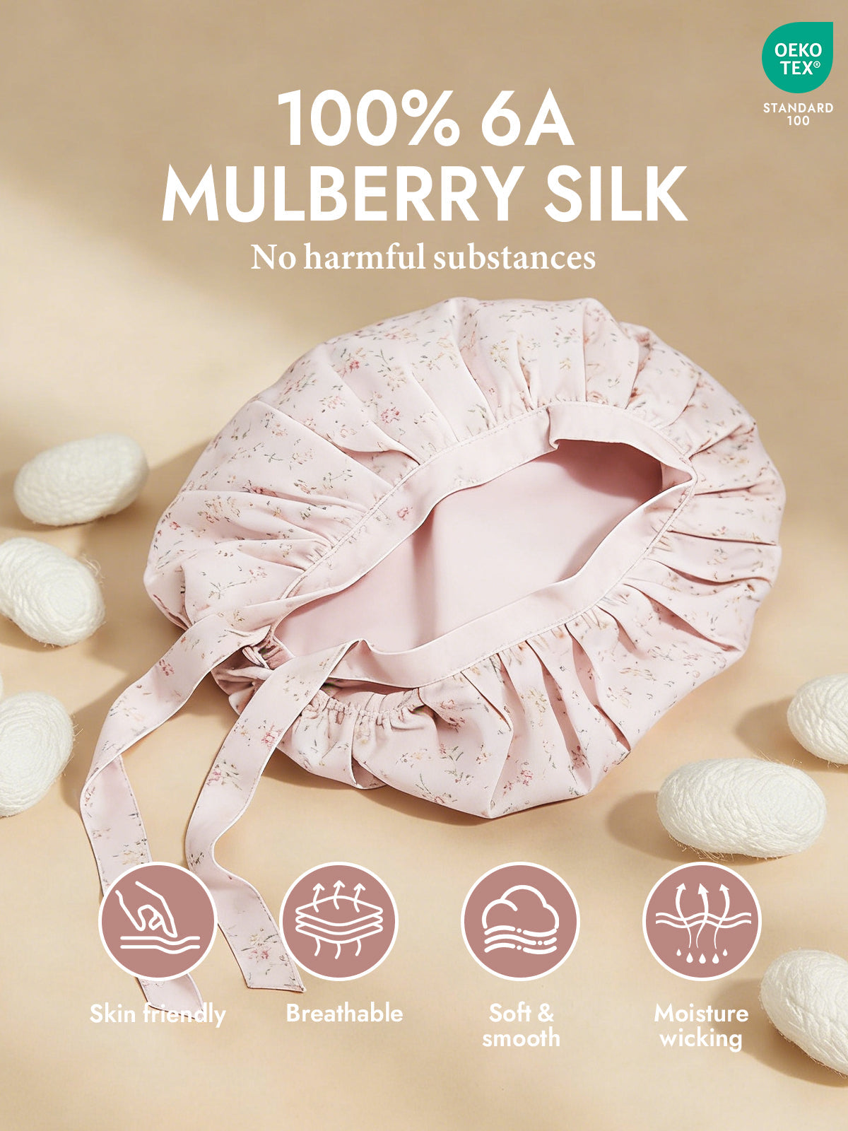 [Multi] SilkSilky-AU Pure Silk Sleep Cap 002