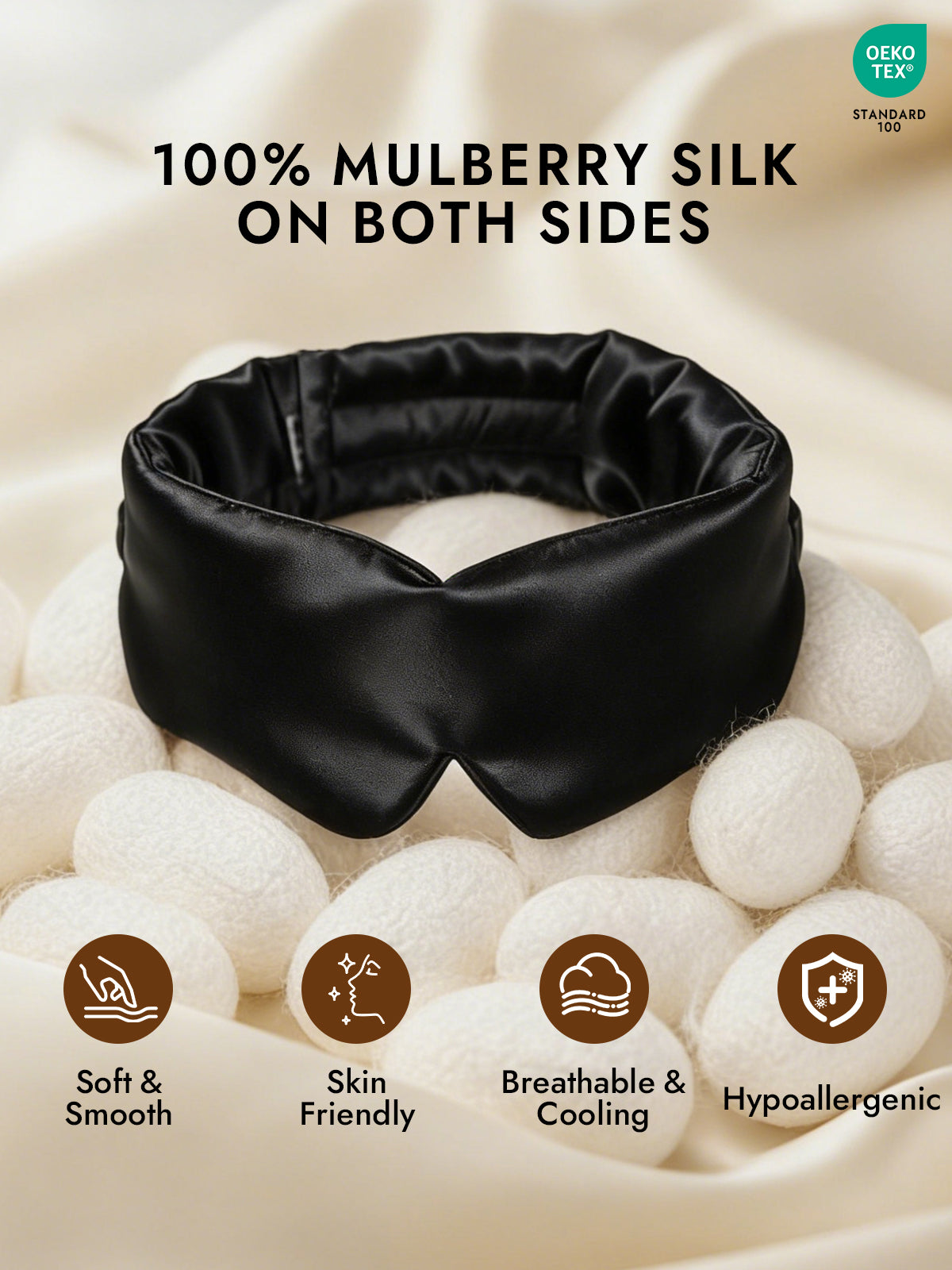 [Black] SilkSilky-AU Sleep Mask 002
