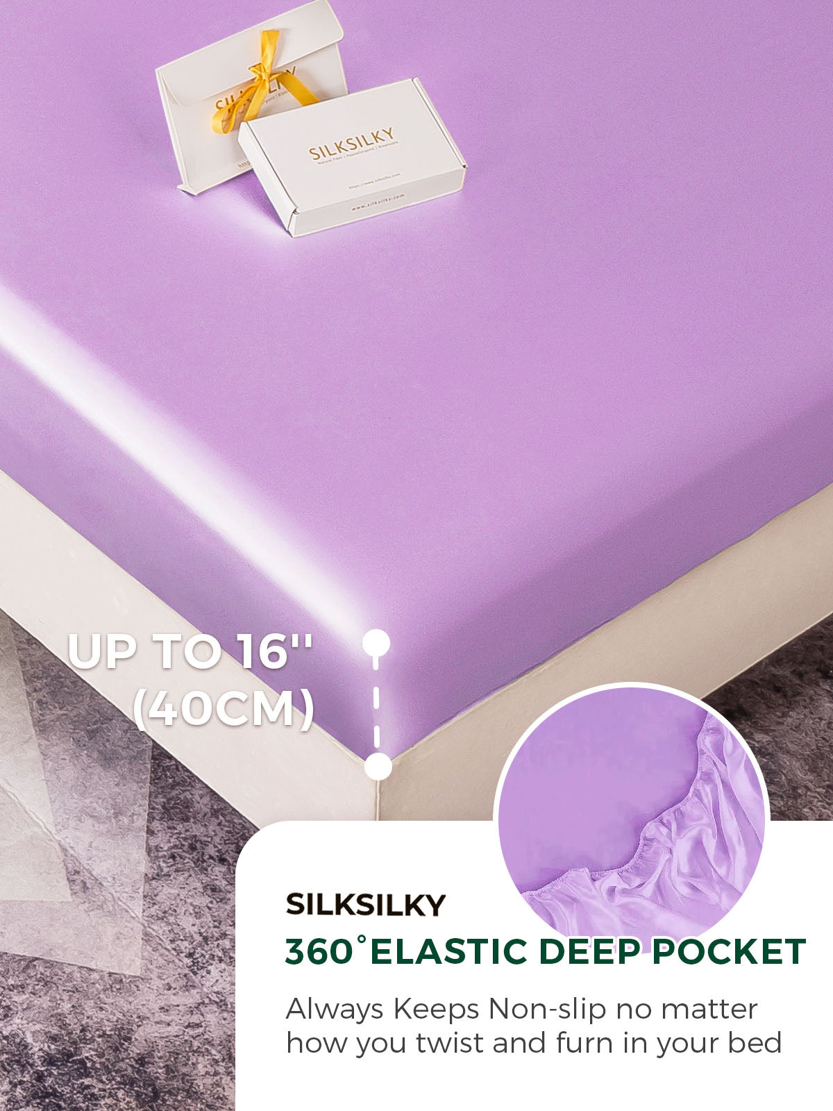 [Lavender] SilkSilky-AU 19Momme Bedding Set 004