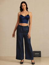 [Dark Blue] SilkSilky-AU Spaghetti Strap V Neck Camisole 007