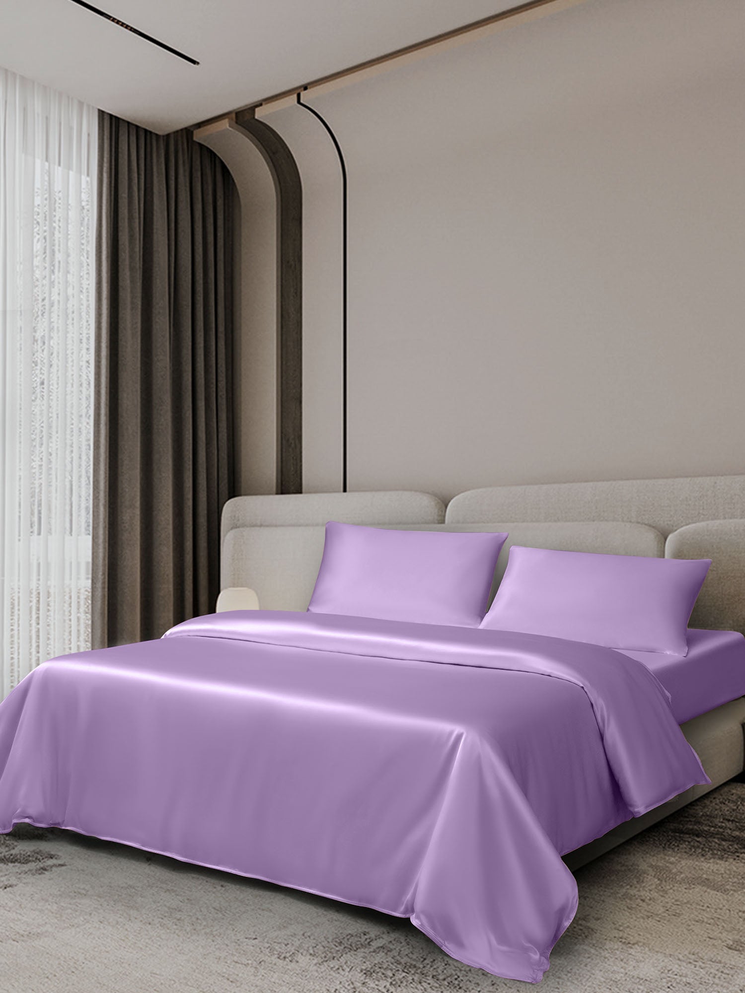 [Lavender] SilkSilky-AU 19Momme Bedding Set 001