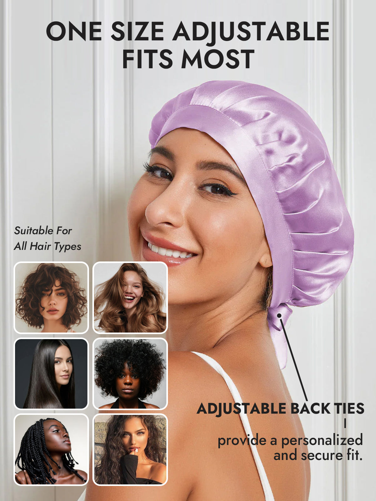 [Lavender] SilkSilky-AU Pure Silk Sleep Cap 005