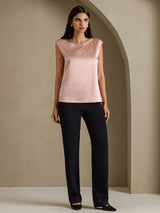 [Tuscany] SilkSilky-AU Cap Sleeve Round Neck Women's T-Shirt 006