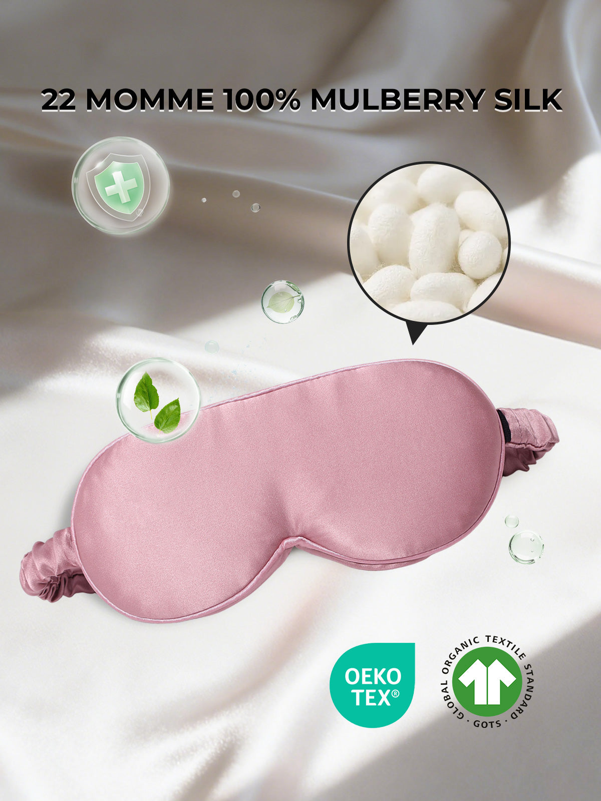 [Pale Mauve] SilkSilky-AU Pure Silk Eye Mask 002