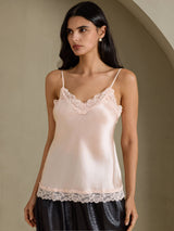 [Pink] SilkSilky-AU Spaghetti Strap V Neck Camisole 001