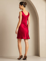 [Wine] SilkSilky-AU Sleeveless Scoop Neck Dress 002