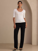 [White] SilkSilky-AU Half Sleeve Women's T-Shirt 007