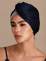 [Dark Blue] SilkSilky-AU Hair Towel Wrap 002