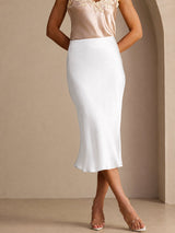 [White] SilkSilky-AU Skirt 003