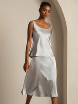 [Griffin Gray] SilkSilky-AU 19Momme Stretch Silk Charmeuse Sleeveless Scoop Neck Camisole 004