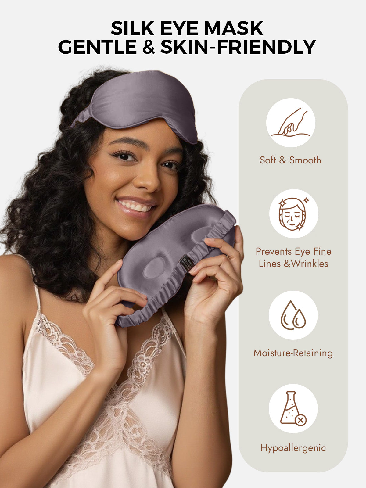 [Dark Gray] SilkSilky-AU Pure Silk Eye Mask 003