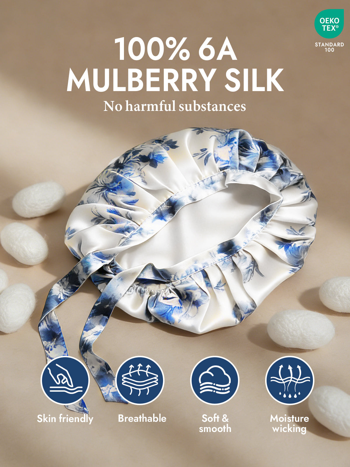 [Blue and White Porcelain] SilkSilky-AU Sleep Cap 002