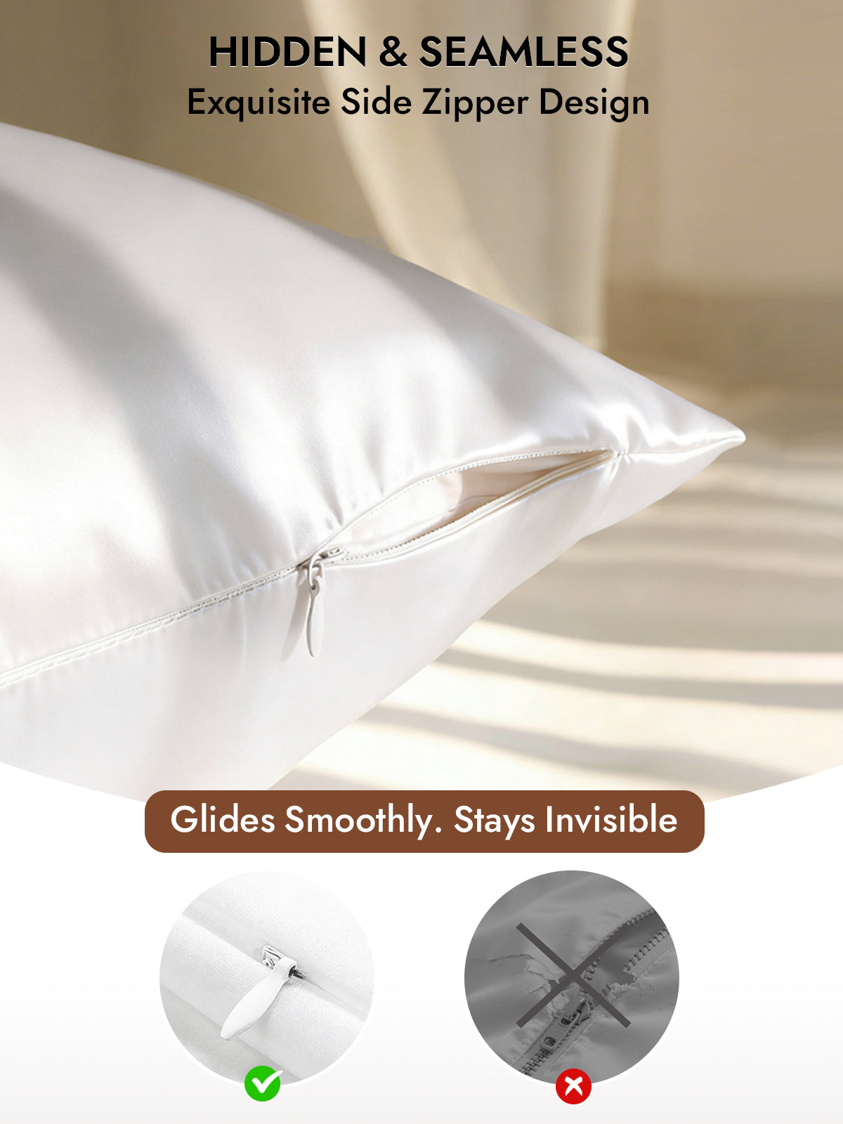 [White] SilkSilky-AU 30Momme Pure Silk Pillowcase 006