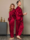 Couple Pure Silk Pajama Sets Total 4Pcs